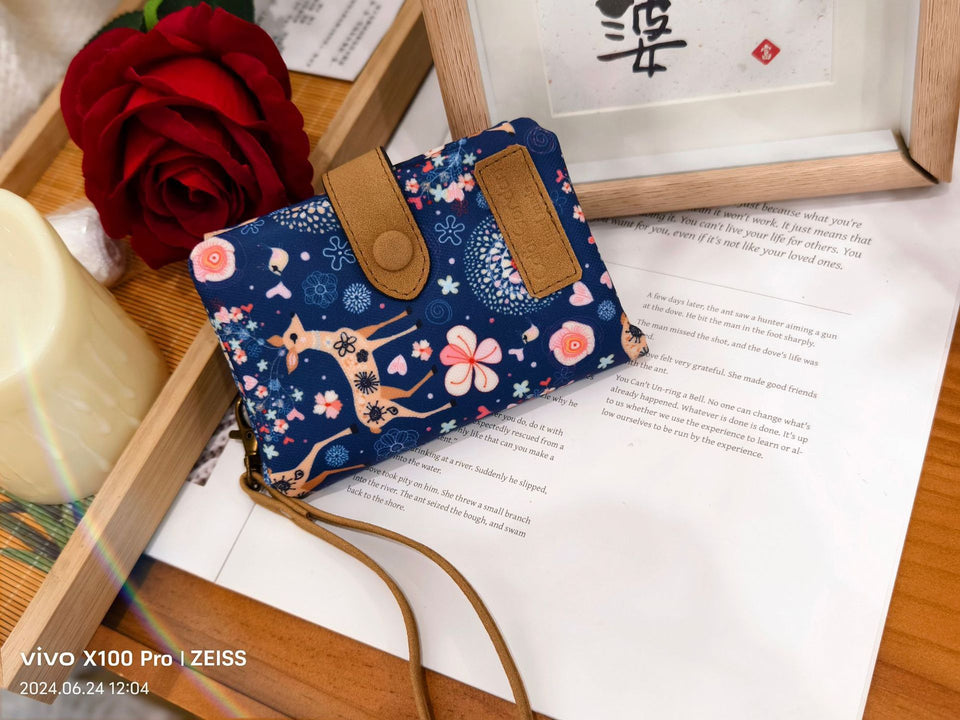 Multifunctional Tri-fold Fashion Multi-card-slot Printed Wallet