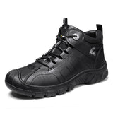 Autumn New High-top Men's New Casual Leather Shoes Chunky Shoes Ankle Boots
