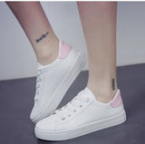 New spring tie sports casual shoes flat bottomed white shoes