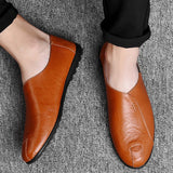 New peas shoes men's Korean leather shoes men's lazy pedal