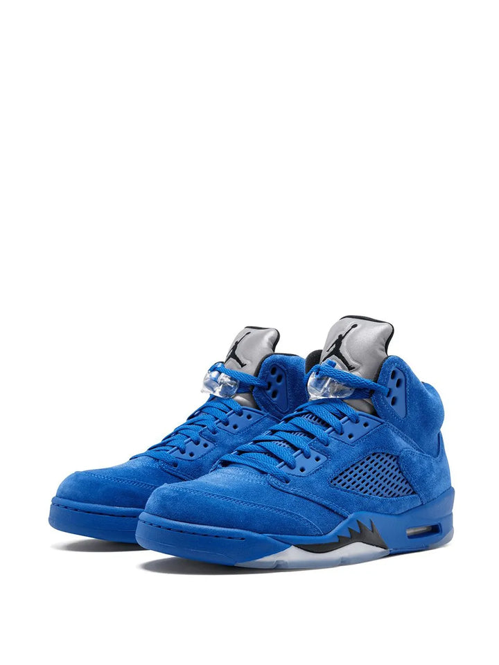 Air Jordan 5 Retro Blue Suede Sneakers