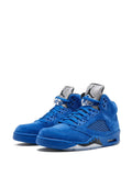 Air Jordan 5 Retro Blue Suede Sneakers