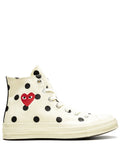 Comme Des Gar ns Play X Converse Chuck 70 Hi Polka Dot White Sneakers