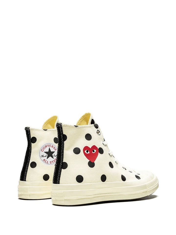 Comme Des Gar ns Play X Converse Chuck 70 Hi Polka Dot White Sneakers