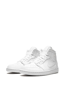 Air Jordan 1 Mid Triple White Sneakers