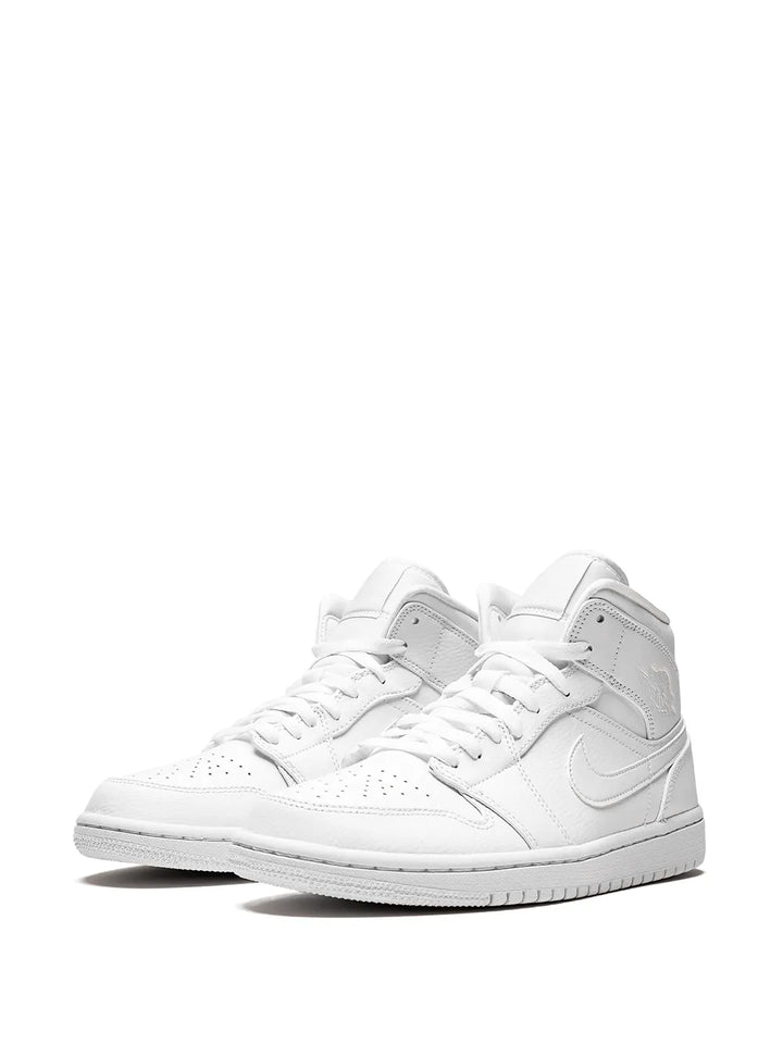 Air Jordan 1 Mid Triple White Sneakers
