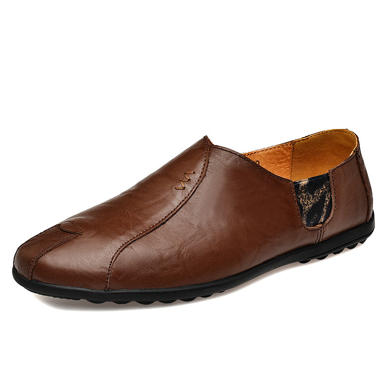 New peas shoes men's Korean leather shoes men's lazy pedal