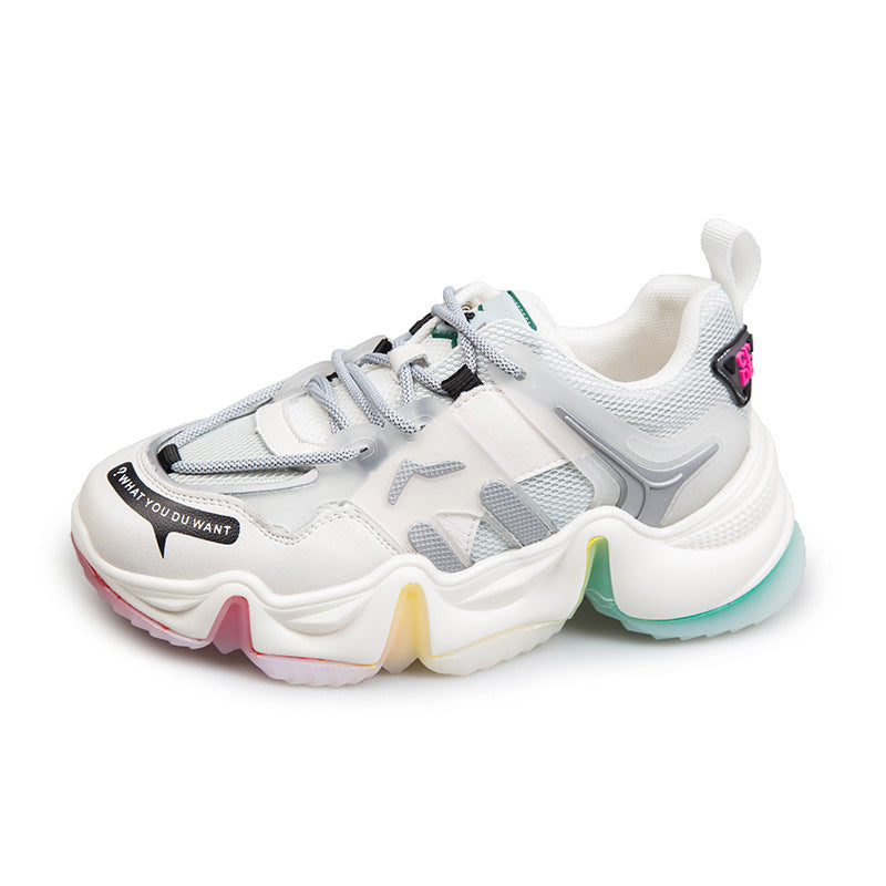 New rainbow jelly bottom women's shoes