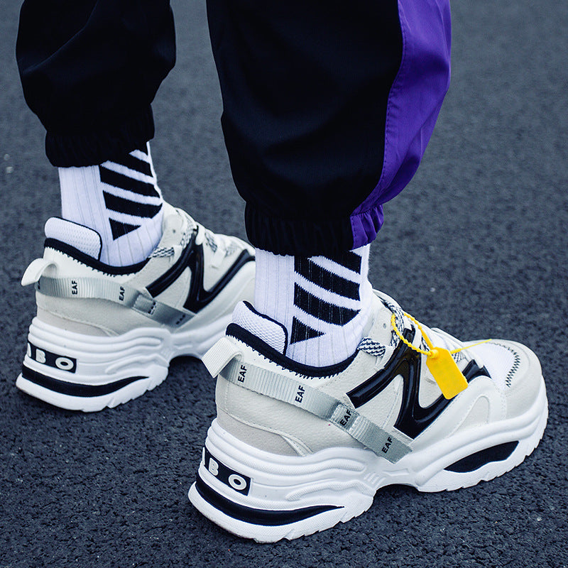 Spring New Men's Shoes Color Matching Old Shoes Thick-Soled Increased Shoes