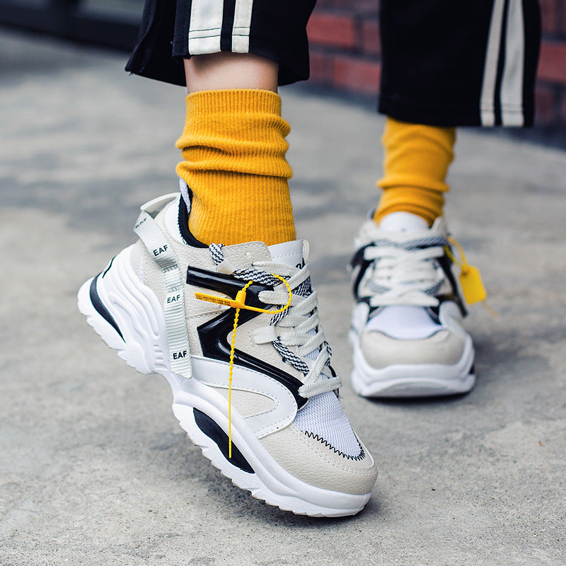 Spring New Men's Shoes Color Matching Old Shoes Thick-Soled Increased Shoes