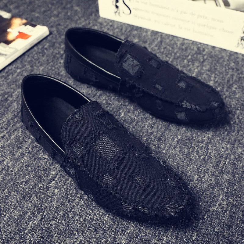 spring new trendy shoes social lazy men's breathable canvas shoes
