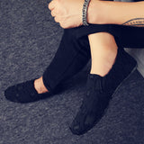 spring new trendy shoes social lazy men's breathable canvas shoes