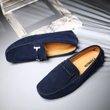Spring New Leather Peas Shoes Handmade Stitched Soft Sole Leather Shoes Leather Men's Shoes