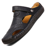 Men's Closed Toe Sandals Summer Adjustable Slides Slippers Fashion Beach Shoes