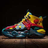 New Mid-top Men's Shoes Color Matching Sports Shoes Men's Height-increasing Casual Shoes