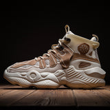 New Mid-top Men's Shoes Color Matching Sports Shoes Men's Height-increasing Casual Shoes