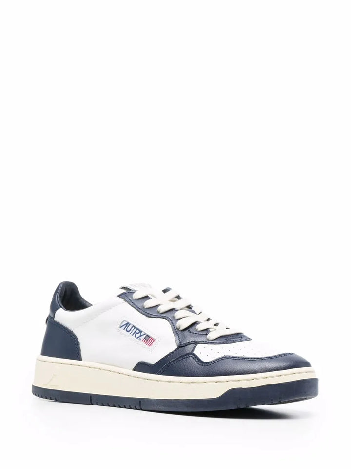 Autry Medalist Rounded-Toe Lace-Up Sneakers