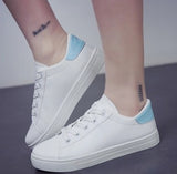 New spring tie sports casual shoes flat bottomed white shoes