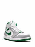 Air Jordan 1 Mid Se Grey/Pine Green/White Sneakers
