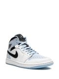 Air Jordan 1 Mid Se White/Ice Blue-Black Sneakers