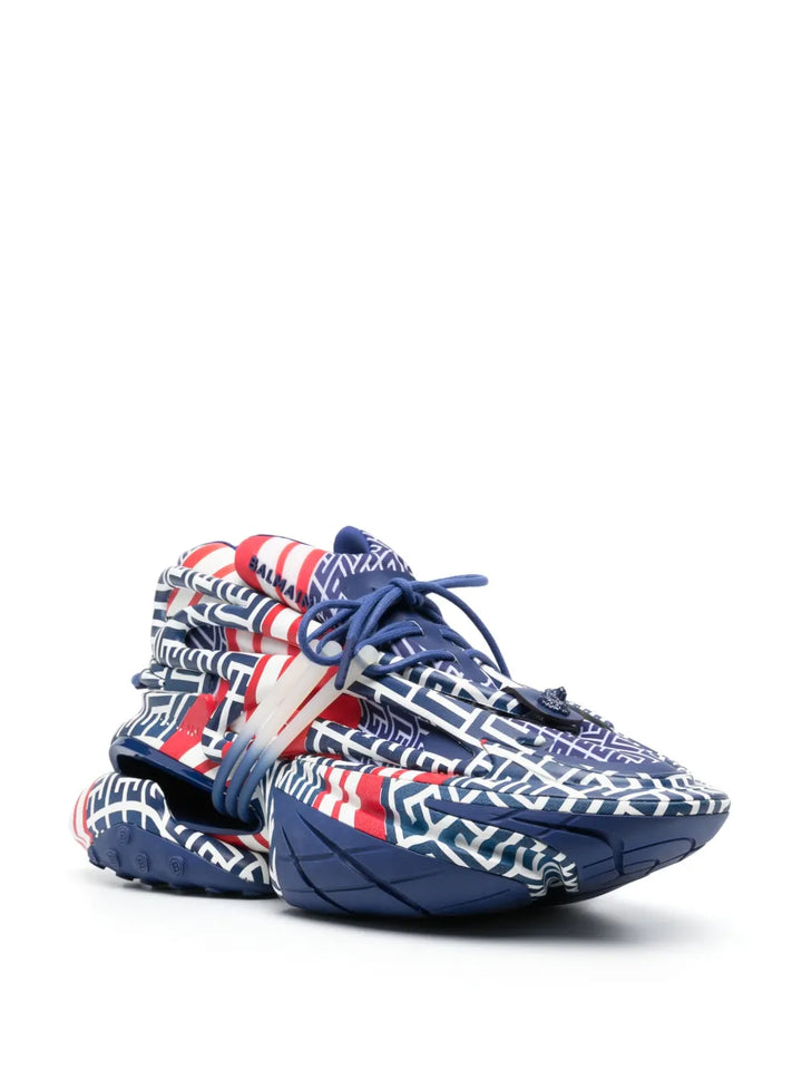 Balmain Unicorn Monogram Low-Top Sneakers