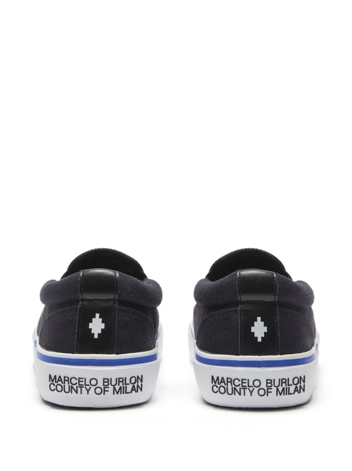 County Of Milan Wings-Motif Slip-On Sneakers