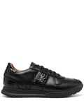 Billionaire Crocodile-Effect Logo-Plaque Leather Sneakers