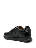 Billionaire Crocodile-Effect Logo-Plaque Leather Sneakers