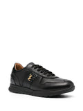 Billionaire Crocodile-Effect Logo-Plaque Leather Sneakers