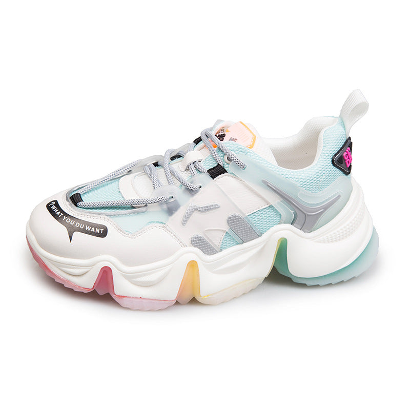 New rainbow jelly bottom women's shoes