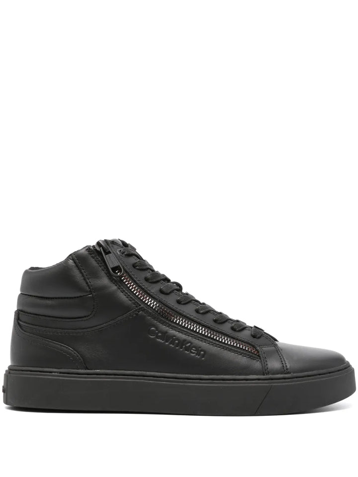 Calvin Klein Logo-Debossed Leather Sneakers