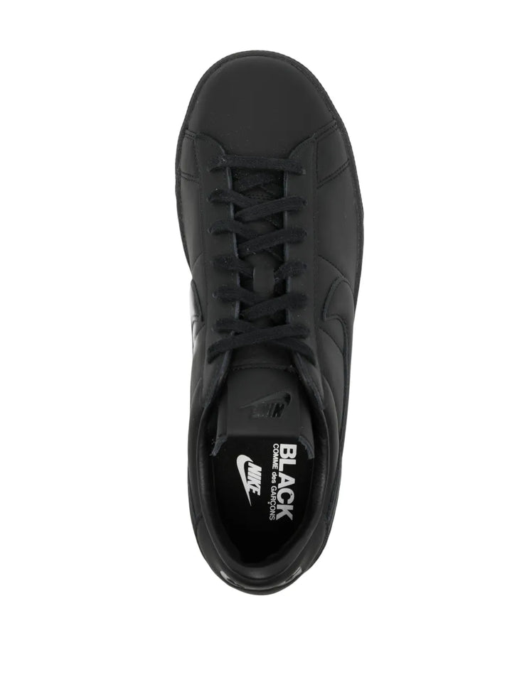 Black Comme Des Gar ns X Nike Lace-Up Leather Sneakers