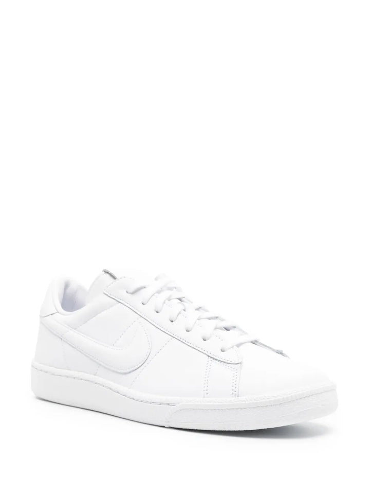 Black Comme Des Gar ns X Nike Swoosh-Embroidery Leather Sneakers