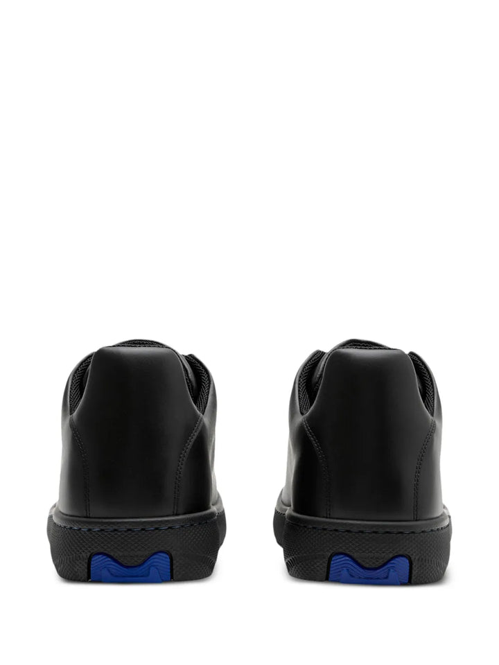 Burberry Box Logo-Embossed Leather Sneakers