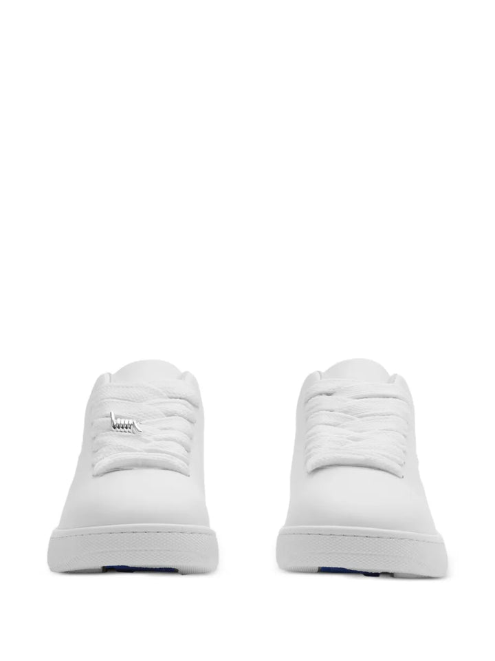 Burberry Box Logo-Debossed Leather Sneakers