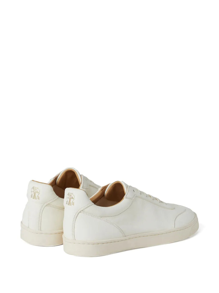 Brunello Cucinelli Logo-Print Panelled Low-Top Sneakers