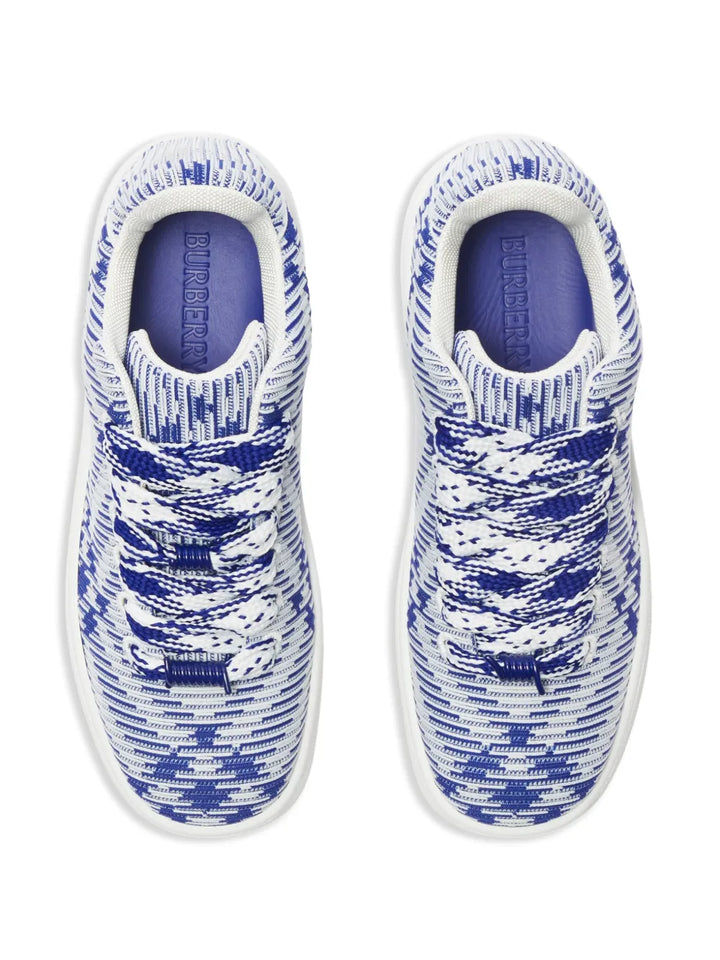 Burberry Box Checked Leather Sneakers