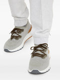 Brunello Cucinelli Logo-Print Cotton-Blend Sneakers