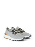 Brunello Cucinelli Logo-Print Cotton-Blend Sneakers