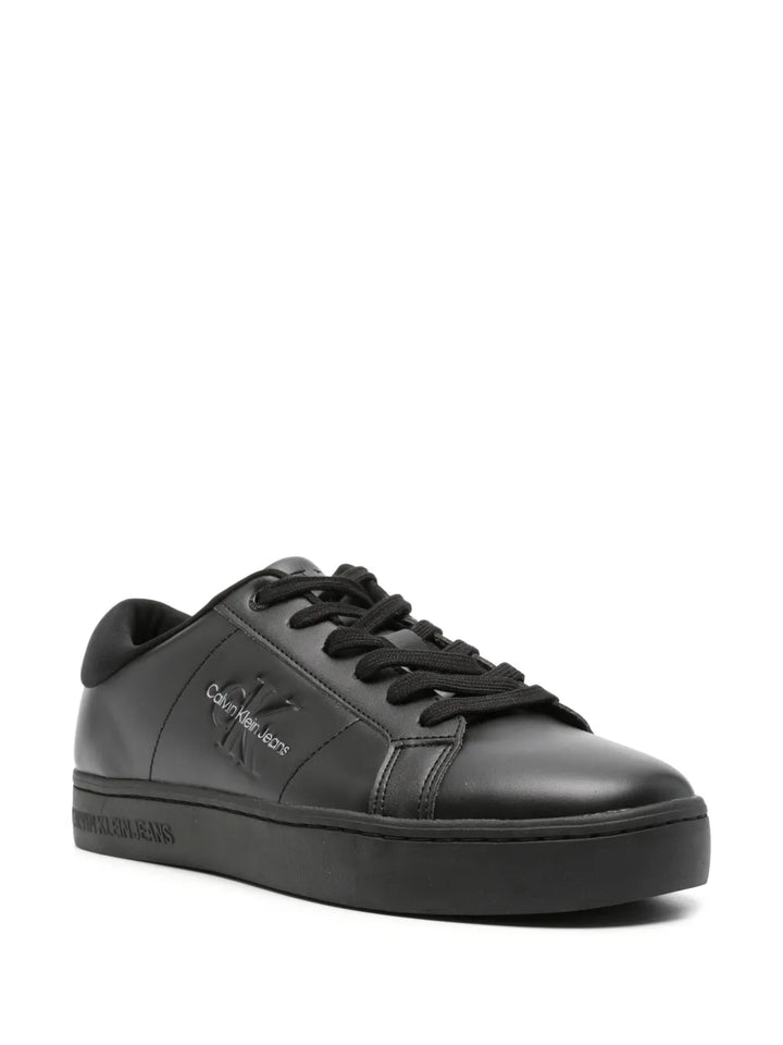 Calvin Klein Jeans Debossed-Logo Leather Sneakers