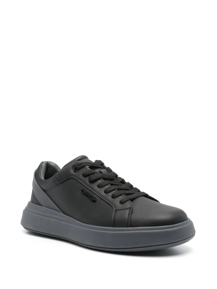Calvin Klein Logo-Plaque Leather Sneakers