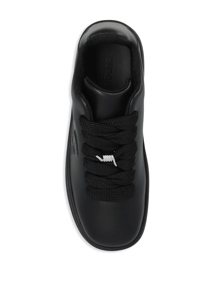 Burberry Twisted Metal Detail Leather Sneakers