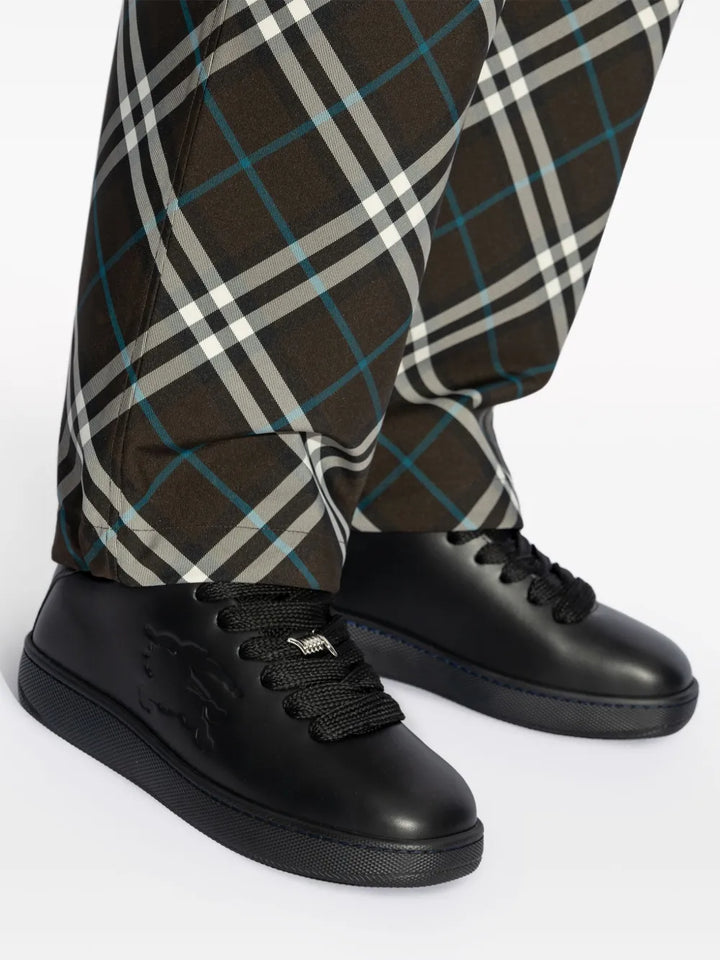 Burberry Twisted Metal Detail Leather Sneakers