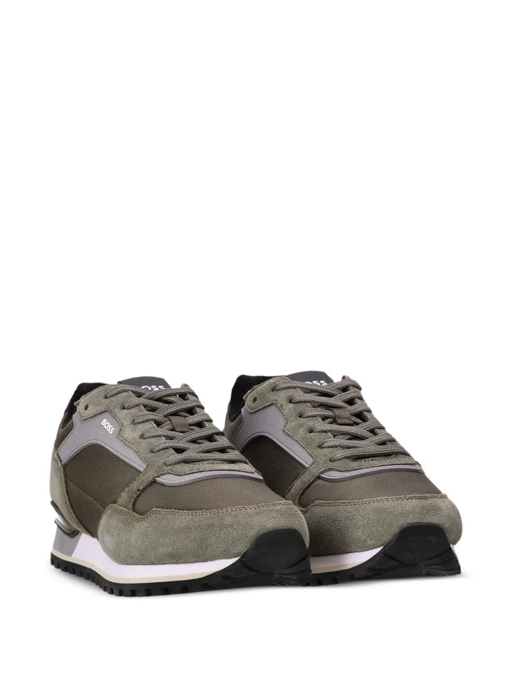 Boss Suede-Trimmed Mesh Sneakers