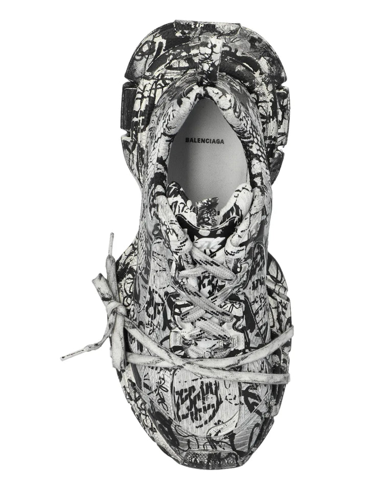 Balenciaga 3Xl Extreme Graffiti Low-Top Sneakers