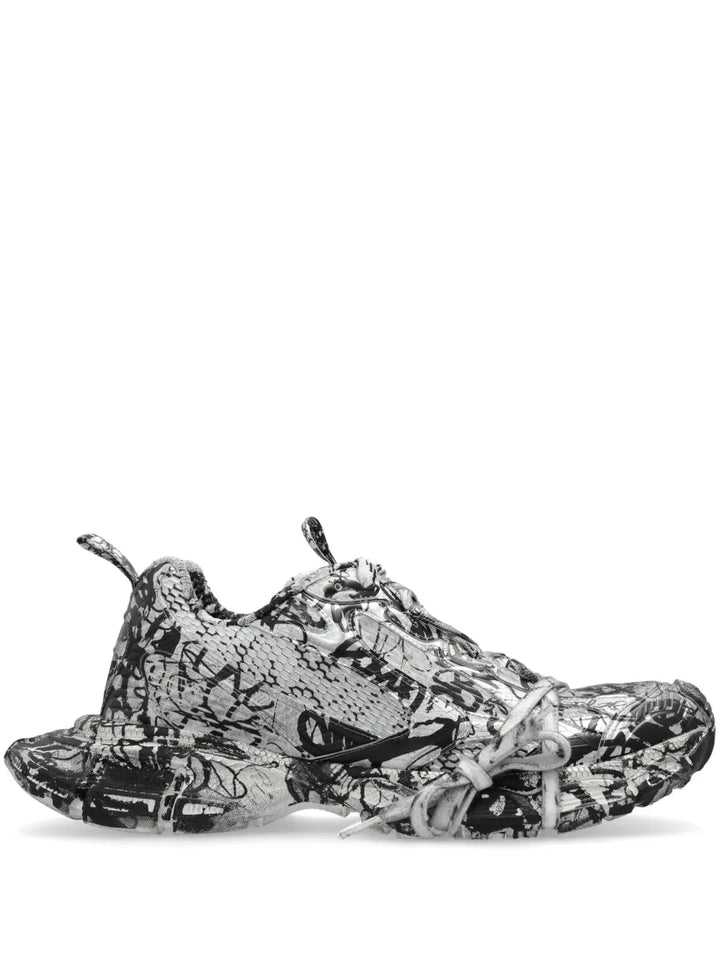 Balenciaga 3Xl Extreme Graffiti Low-Top Sneakers