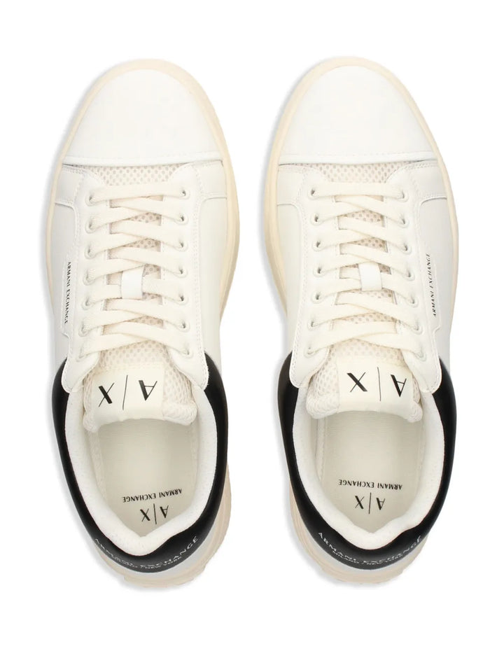 Armani Exchange Logo-Print Leather Sneakers