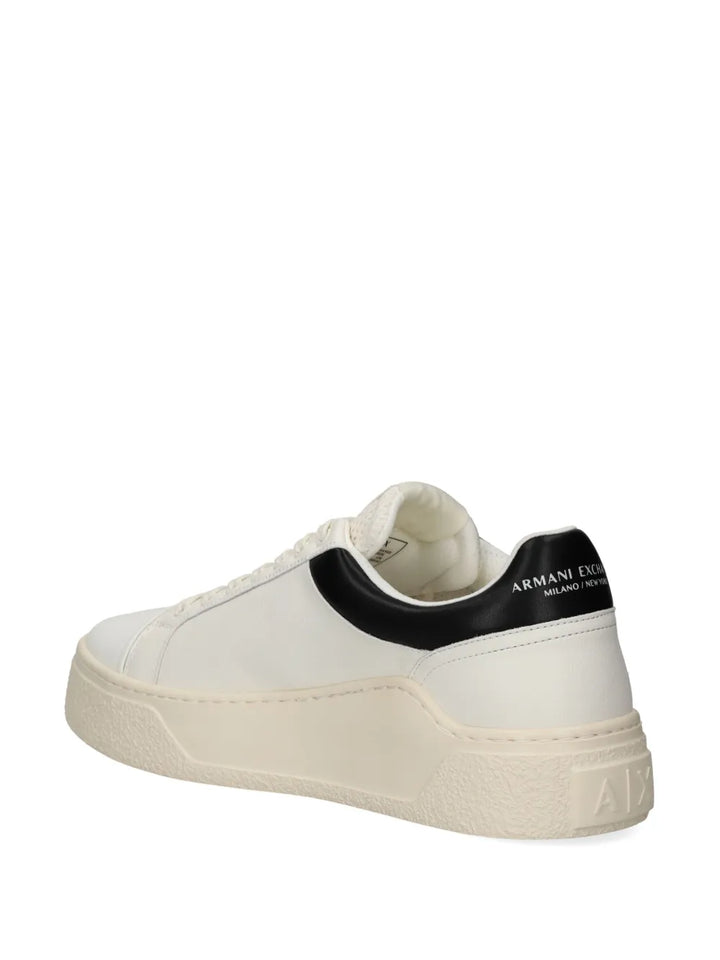 Armani Exchange Logo-Print Leather Sneakers