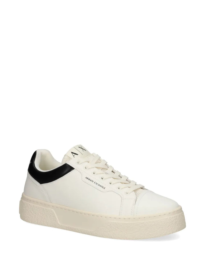 Armani Exchange Logo-Print Leather Sneakers