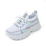 Flyknit Mesh Shoes Women's Breathable Lace-up Sneakers Walking Running Casual Shoes